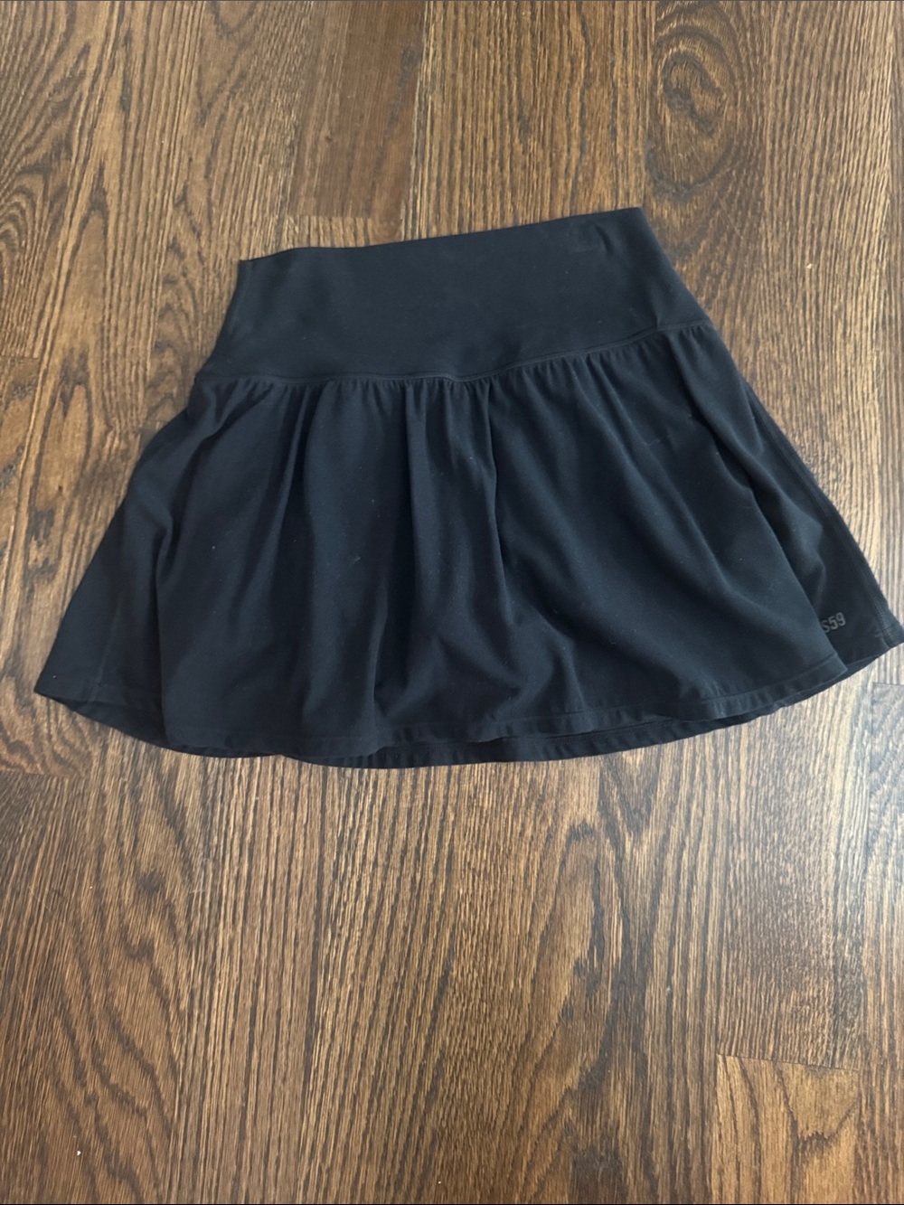 Black Athletic tennis Skater Skirt with Wide Waistband